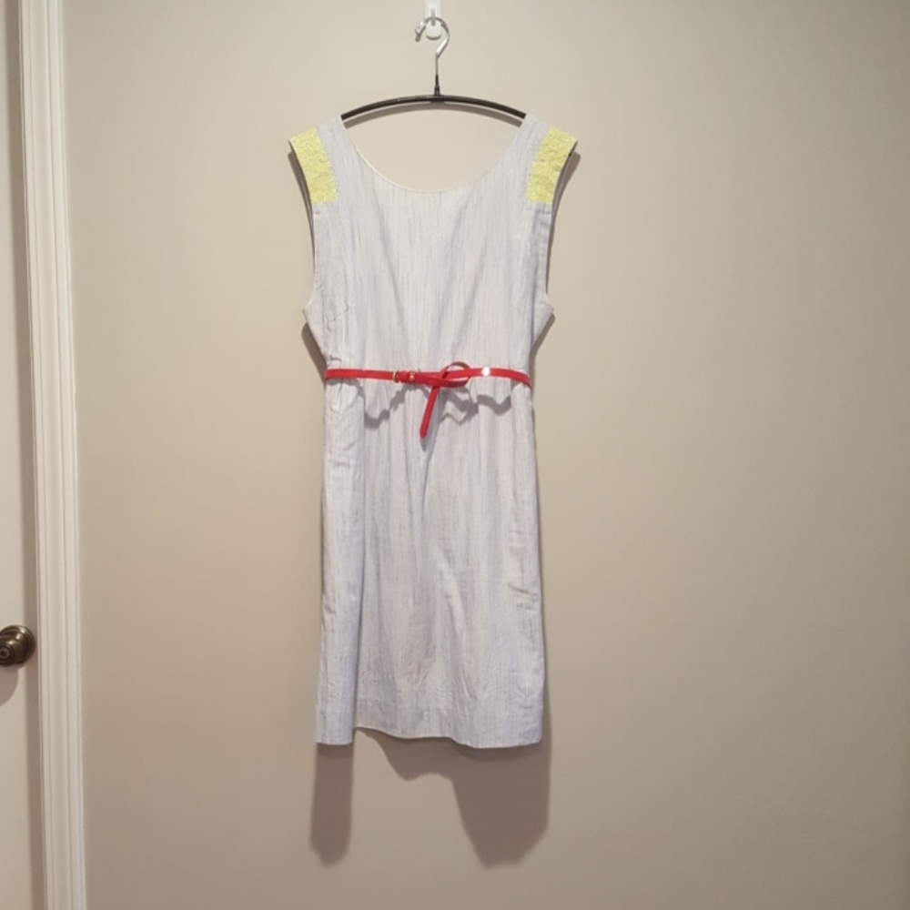 Seersucker embroidered dress
